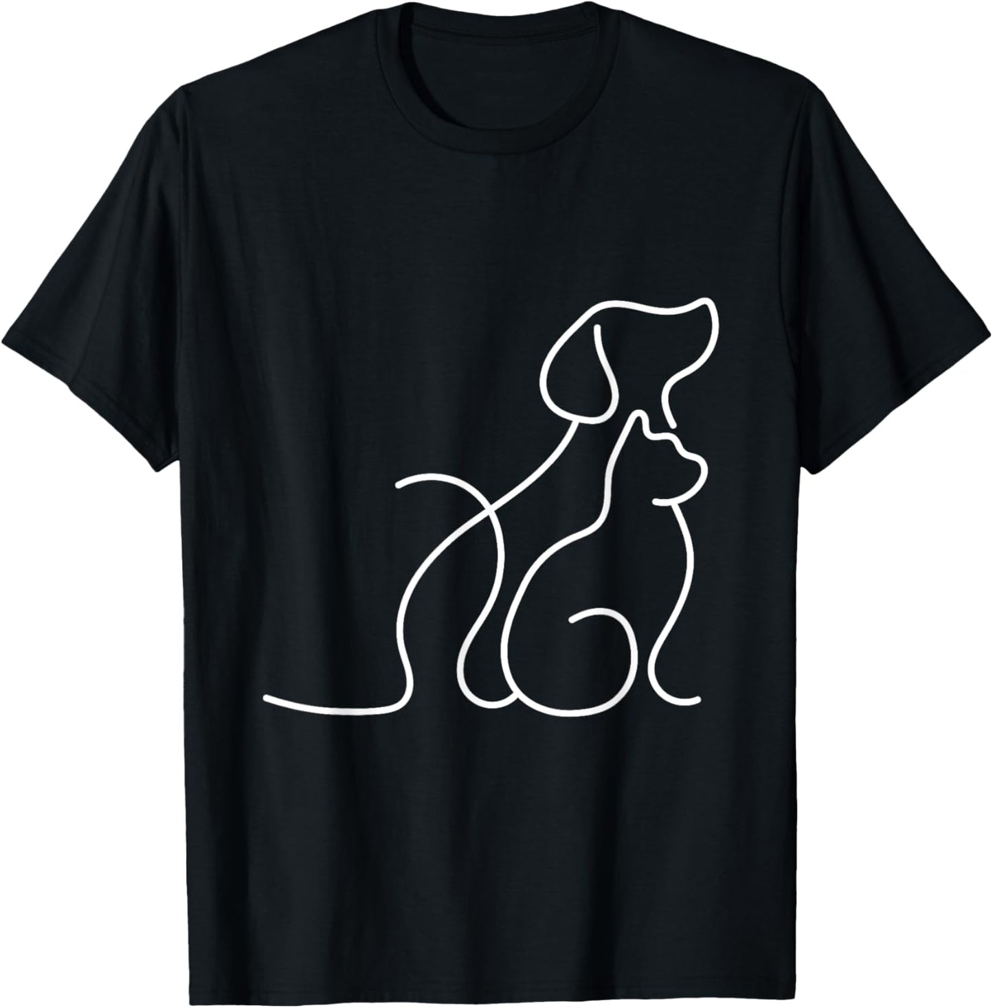 Dog Puppy and Baby Cat Heart - Animal Dog & Cat Heart T-Shirt