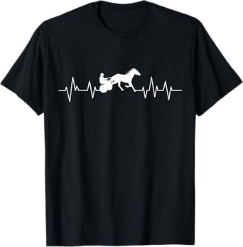 Horse Racing Heartbeat Jockey Equestrian Horseback Rider T-Shirt
