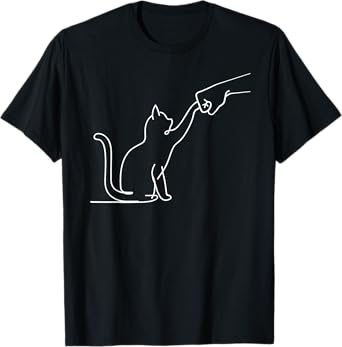 Cute Pet Tee I Love My Cat Best Friend Fist Bump Paw Cat Men Women Girls Kids T-Shirt