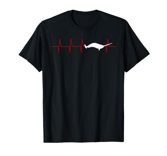 Narwhal Heartbeat Oceanologist Sea Animal Whale Ocean T-Shirt
