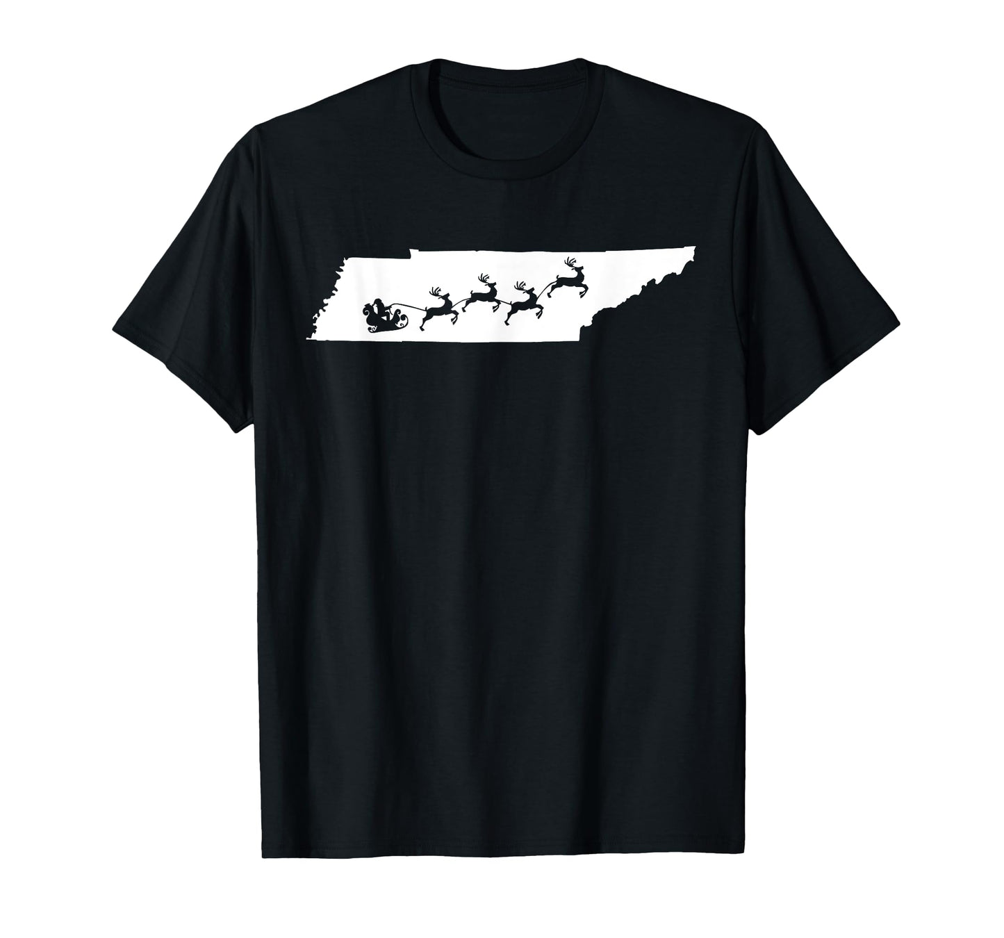 Tennessee Map Santa Tee Christmas Reindeer XMas T-Shirt