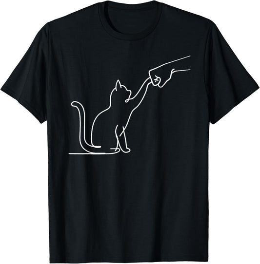 Cute Pet Tee I Love My Cat Best Friend Fist Bump Paw Cat T-Shirt