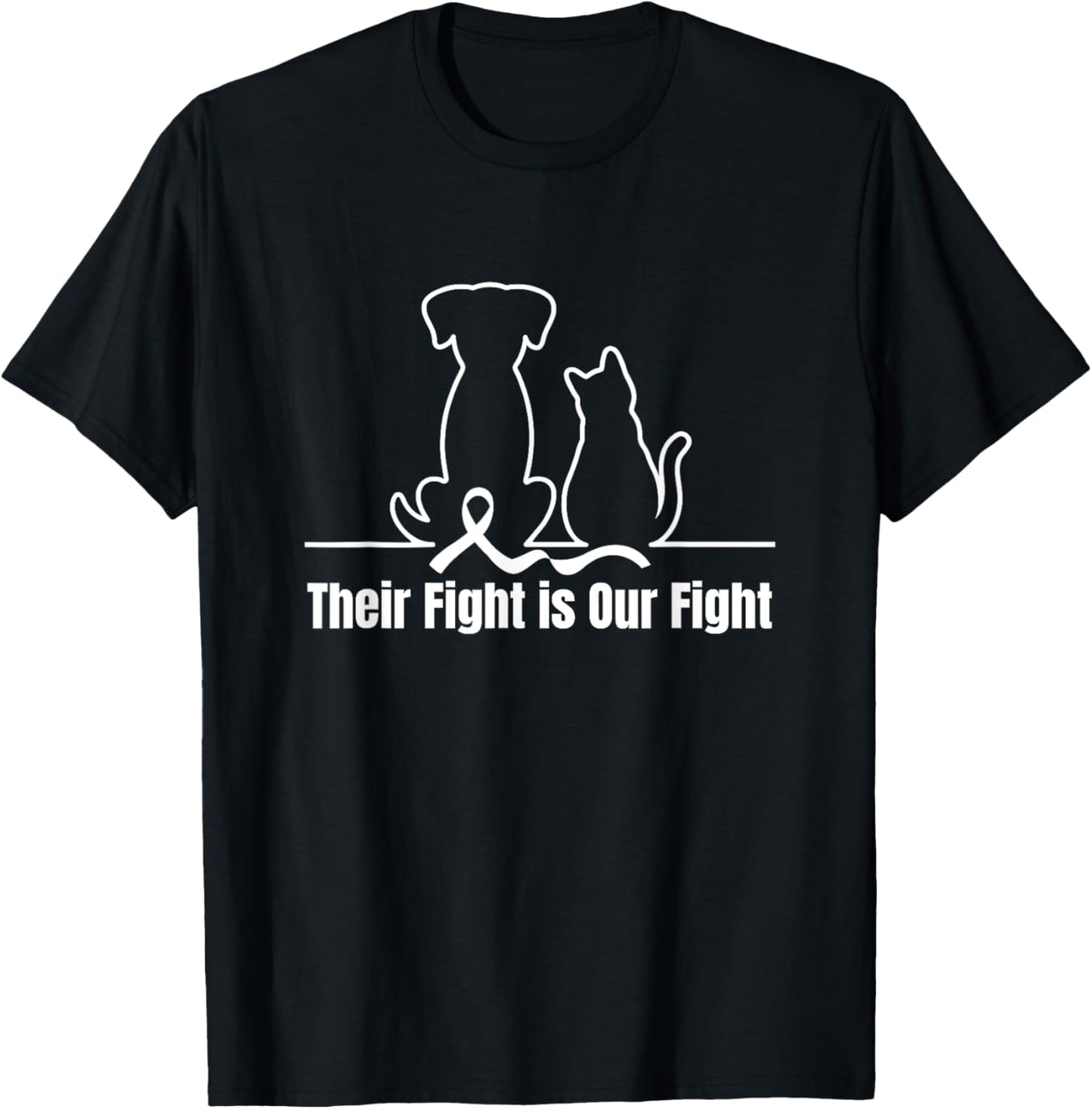 Their Fight is Our Fight Canine Dog Cat Pet Cancer Awareness T-Shirt