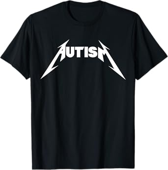 Funny Design Autism Skeleton Meme Metal Rock For Men Women T-Shirt