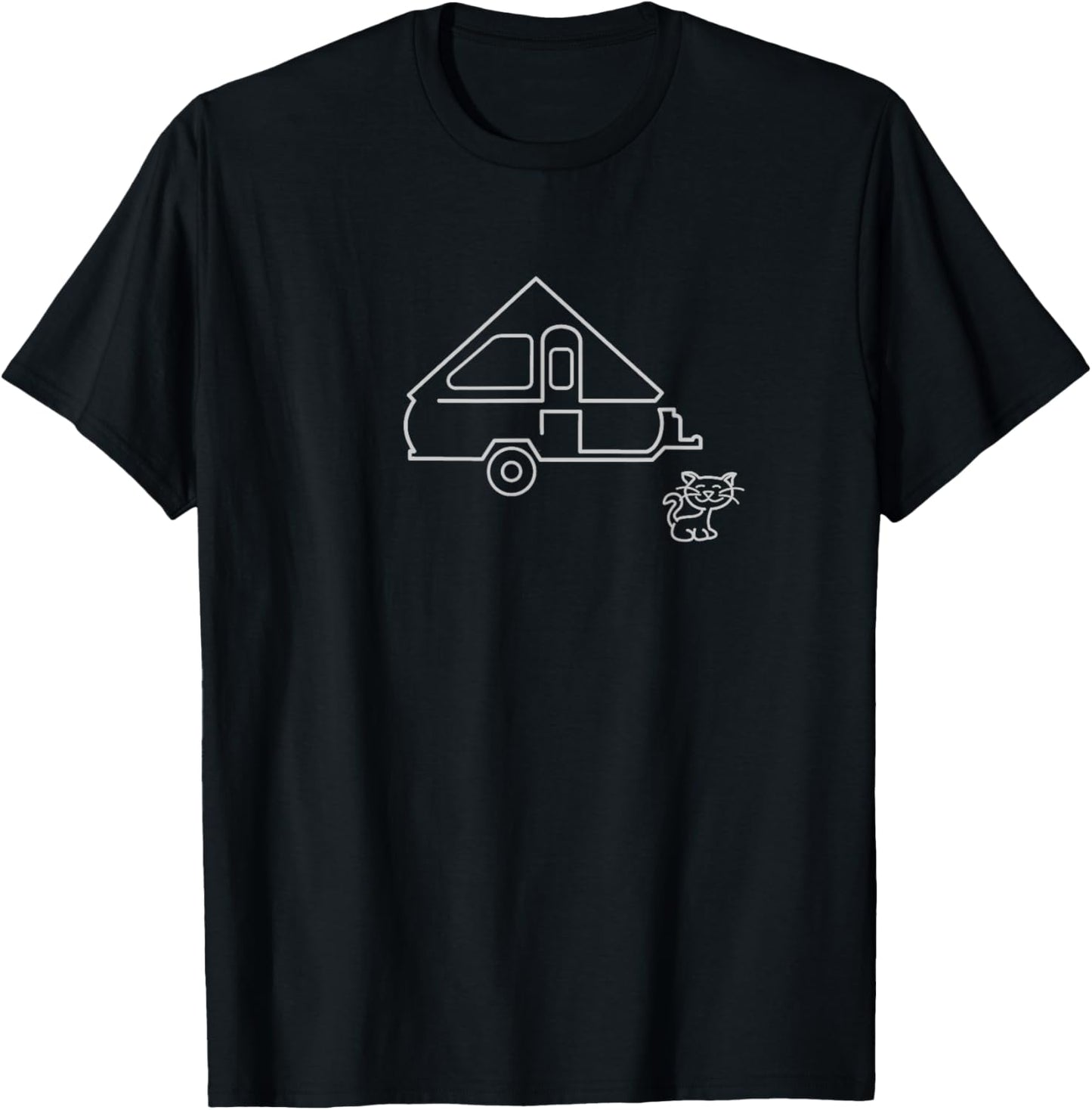 Aliner Travel Trailer A-frame Camper with Cat T-Shirt
