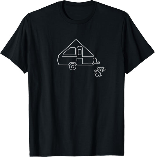 Aliner Travel Trailer A-frame Camper with Cat T-Shirt