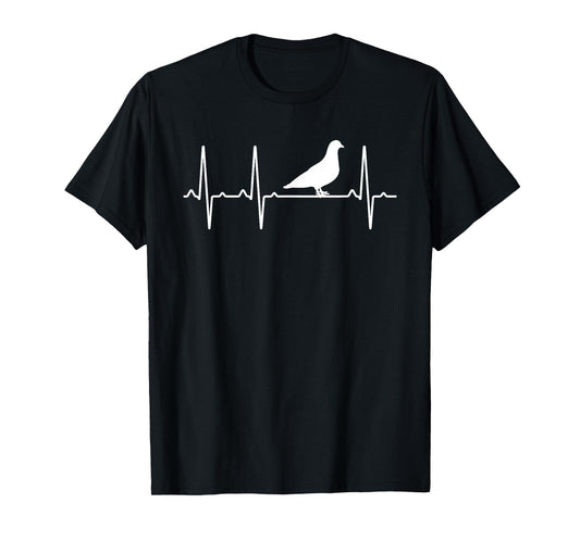 Pigeon Heartbeat Gift For Men Women Bandtail Bird Dove Lover T-Shirt