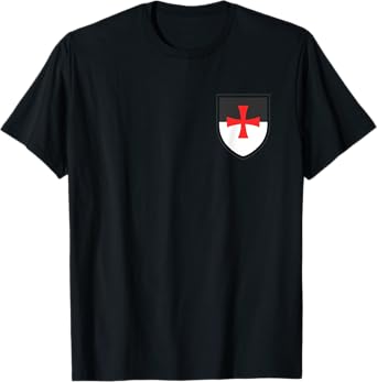 Knights Templar Shield Cross Crusades Side Print T-Shirt T-Shirt
