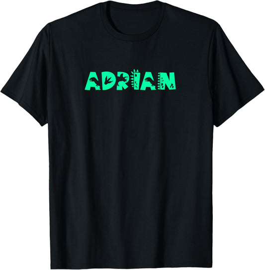 Adrian Personalized Boys Dinosaur T Rex Cute Custom T-Shirt