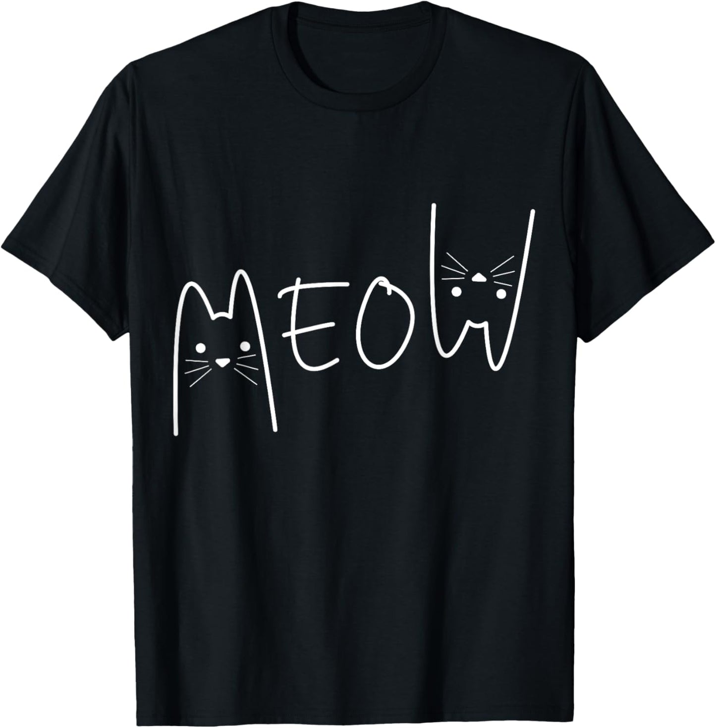 Meow Cat Shirt Meow Kitty Funny Cats Mom And Cat Dad T-Shirt