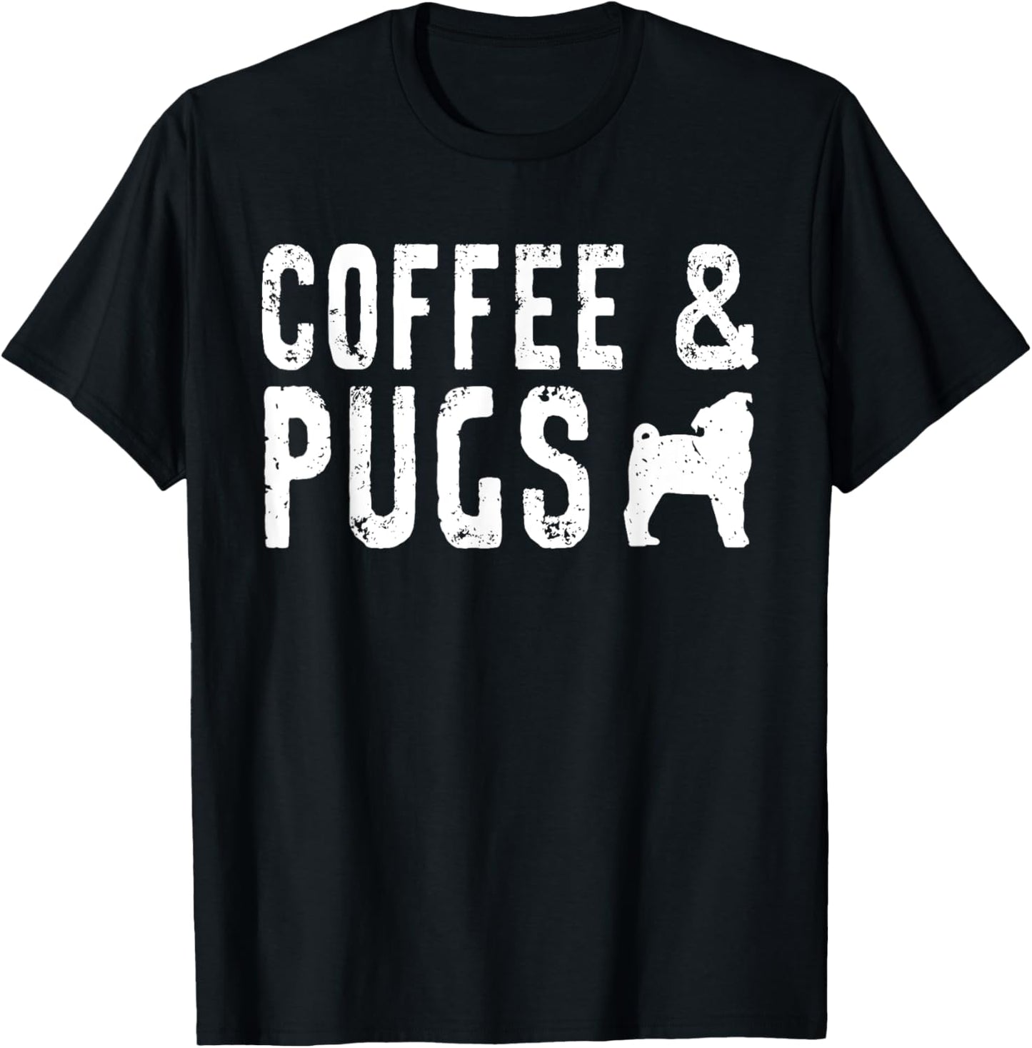Vintage Retro Coffee and Pugs Cute Dog Lovers Funny T-Shirt