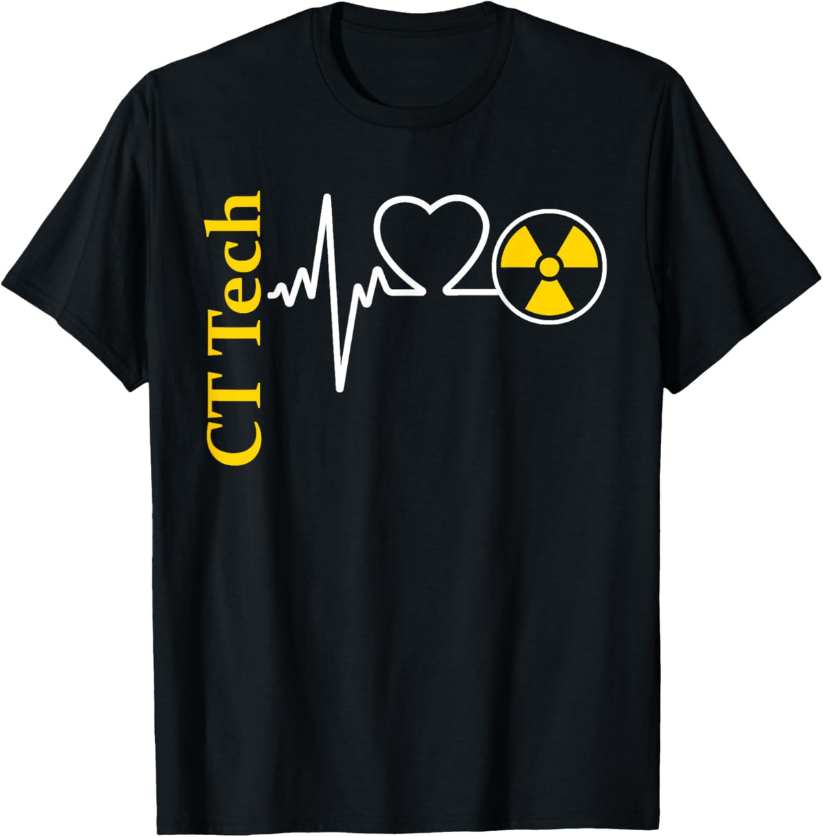 Radiology CT Tech Nuclear Radiation Heartbeat EKG Pulse Love T-Shirt