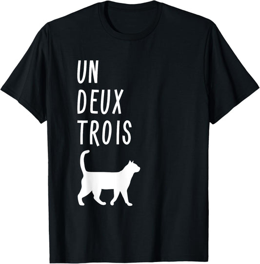 Un Deux Trois Cat Shirt Funny French Teacher Gift T-Shirt