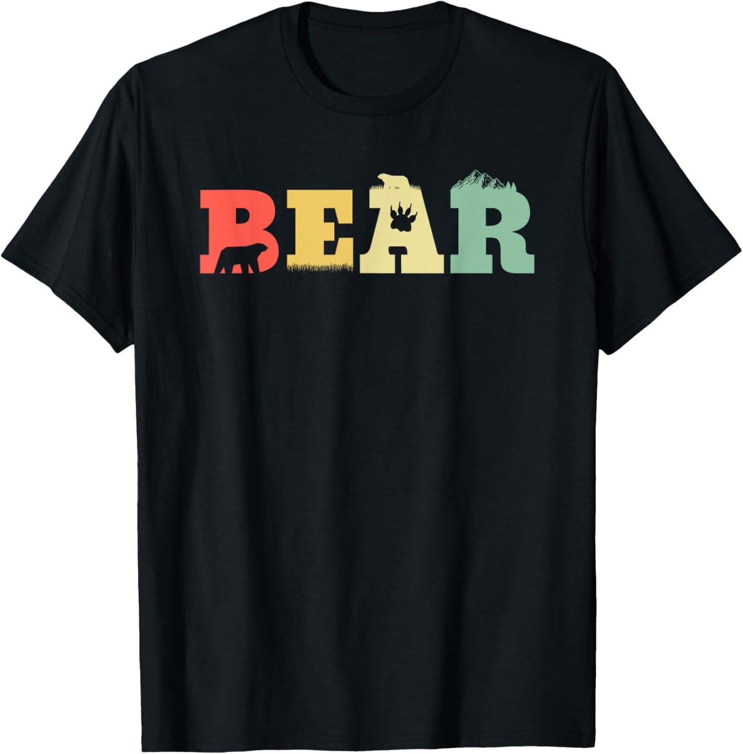 Retro Brown Bear - Vintage Grizzly Bear Nature Bears T-Shirt