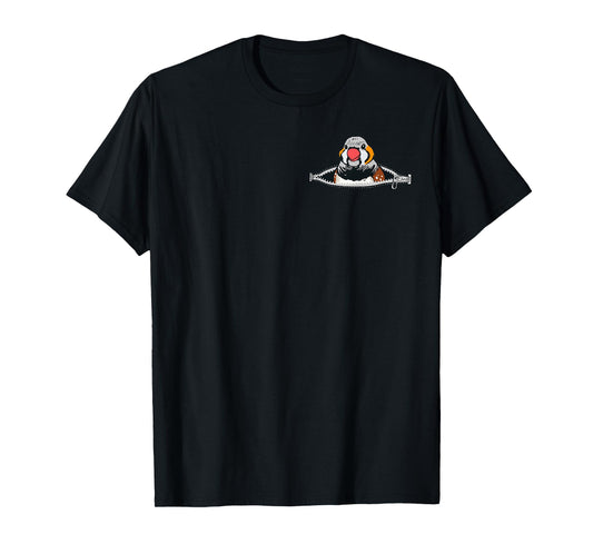 Zebrafink in Pocket Ornamental Birds Chest Pocket Birds Zebra Finches T-Shirt