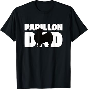 Papillon Gift for Dog Father 'Papillon Dad' Funny Papillon T-Shirt