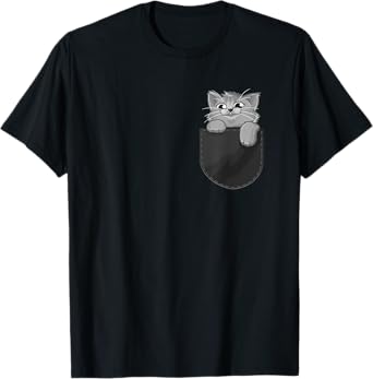 Grey Gray Cat Kitty In My Pocket Adorable Sassy Kitten Gift T-Shirt for Men Women Girls Kids