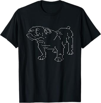 Retro ASCI Art Dog V4, Bull Dog, Dark T-Shirt for Men Women