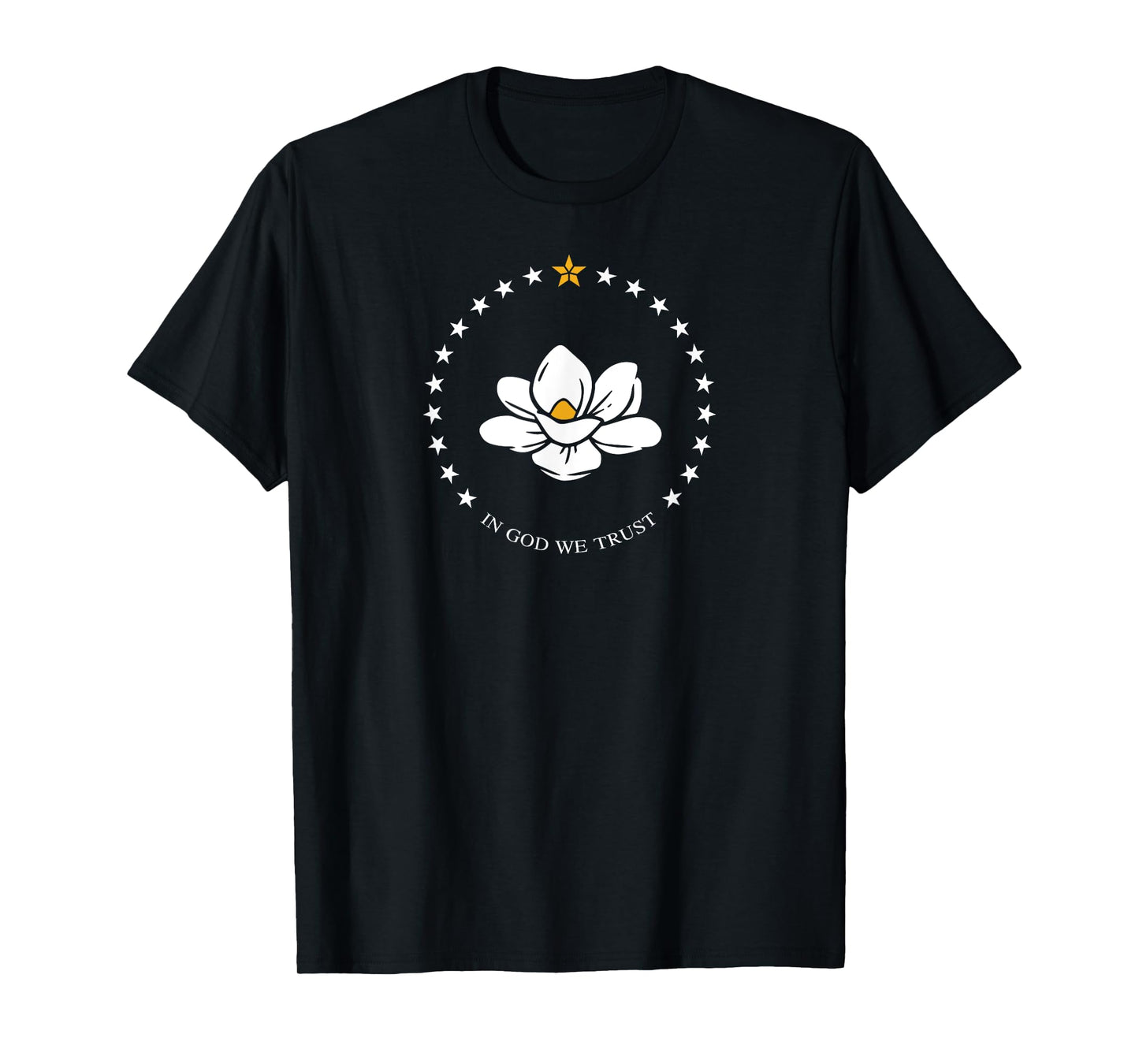 State of Mississippi Flag Magnolia Flower T-Shirt