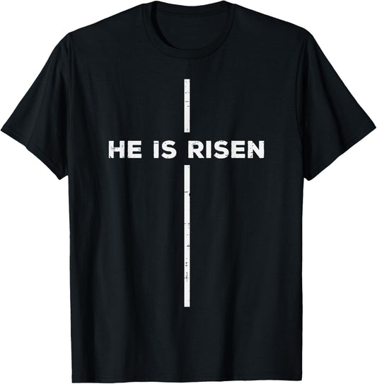 Easter He is Risen Cross Jesus Religious Men Women Kids Teen T-Shirt