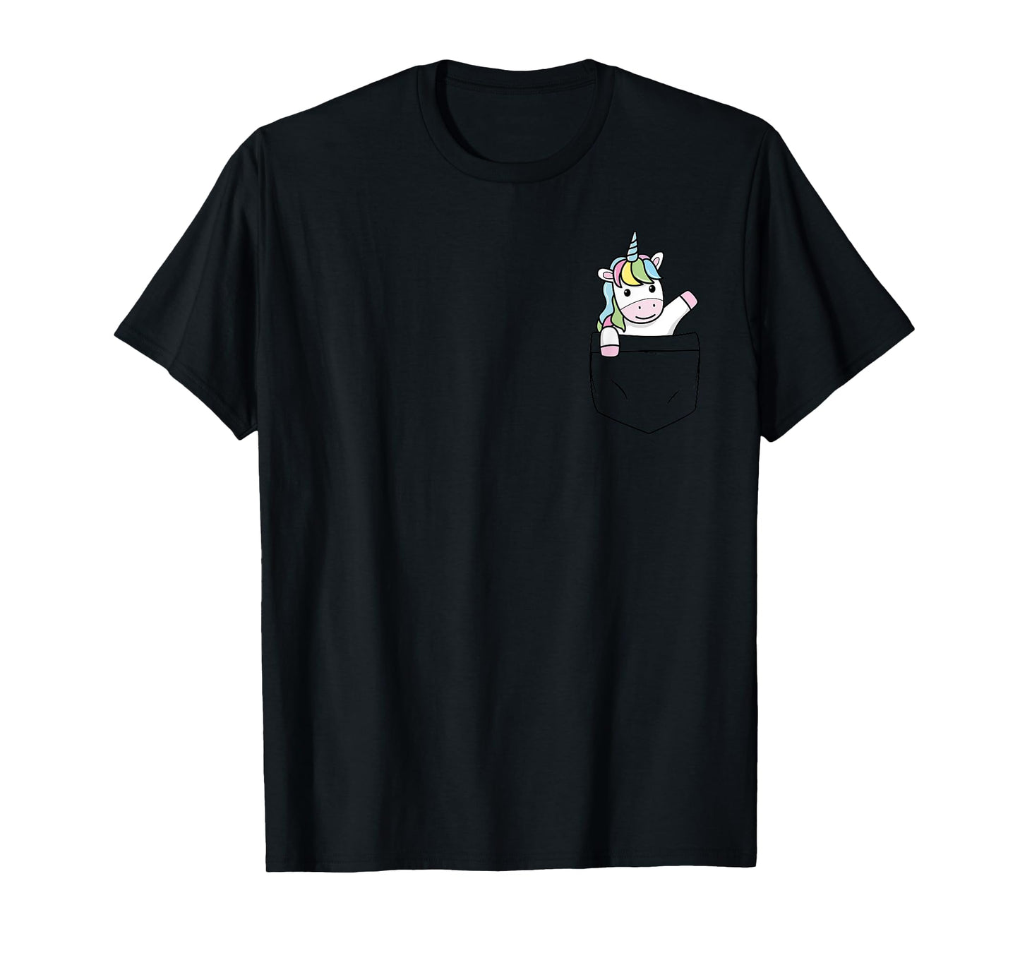 Unicorn Cute Pocket Tee Graphic T-Shirt