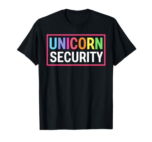Cute I Love Them Security Unicorns Girl Mens Squad Unisex-Kids, Unisex-Adults Black Short Sleeve T-Shirt