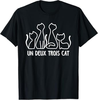 Un Deux Trois Cat T Shirt Funny Cute French Kitty Gift Women T-Shirt