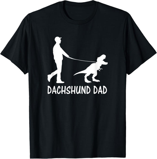 Dachshund Dad Dinosaur Doxie Dog Owners Funny Father's Day T-Shirt for Men
