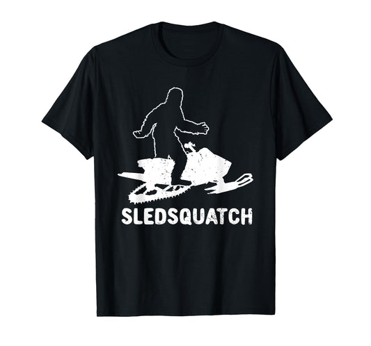 Bigfoot Snowmobile Riding Sasquatch Snowmobiling Racing T-Shirt
