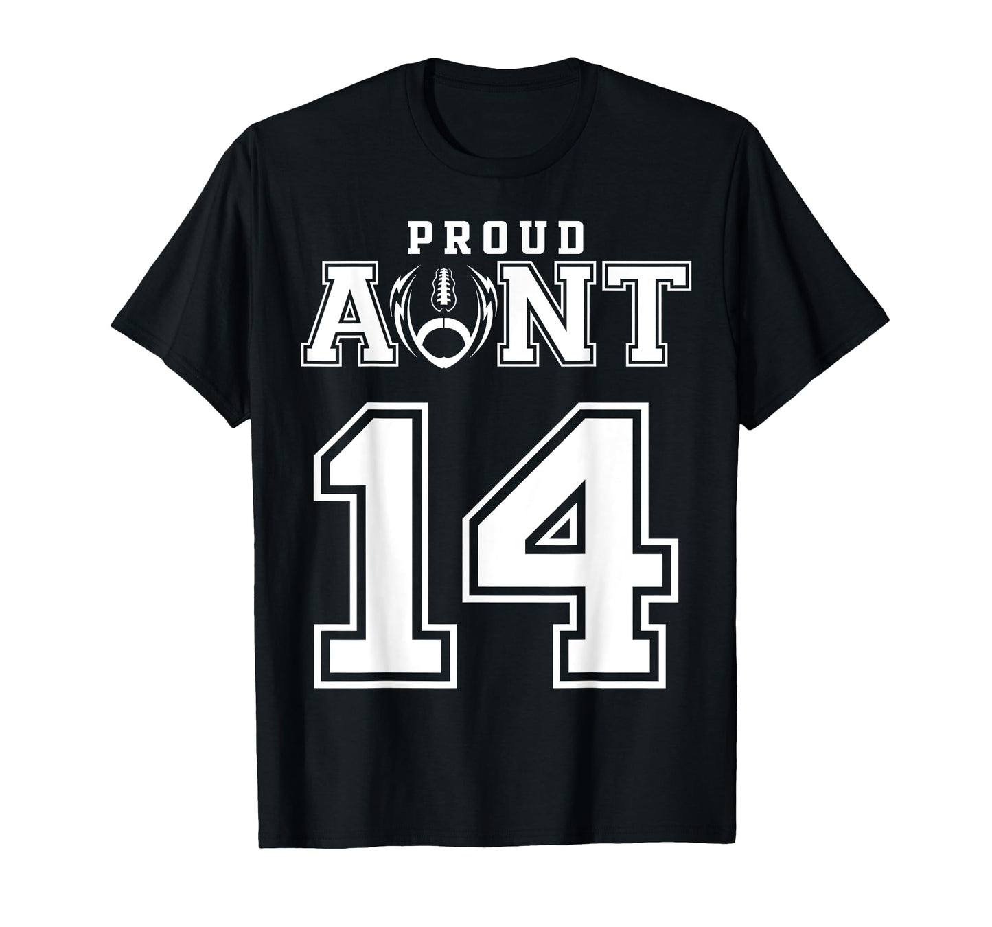 Custom Proud Football Aunt Number 14 Personalized For Women T-Shirt
