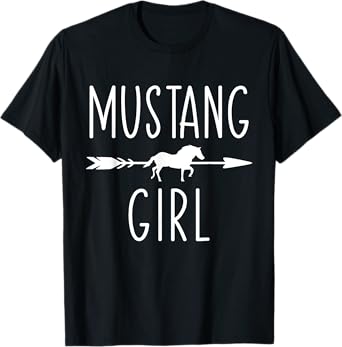 Equestrian Mustang Horse Girl Horses Lover Riding Racing T-Shirt