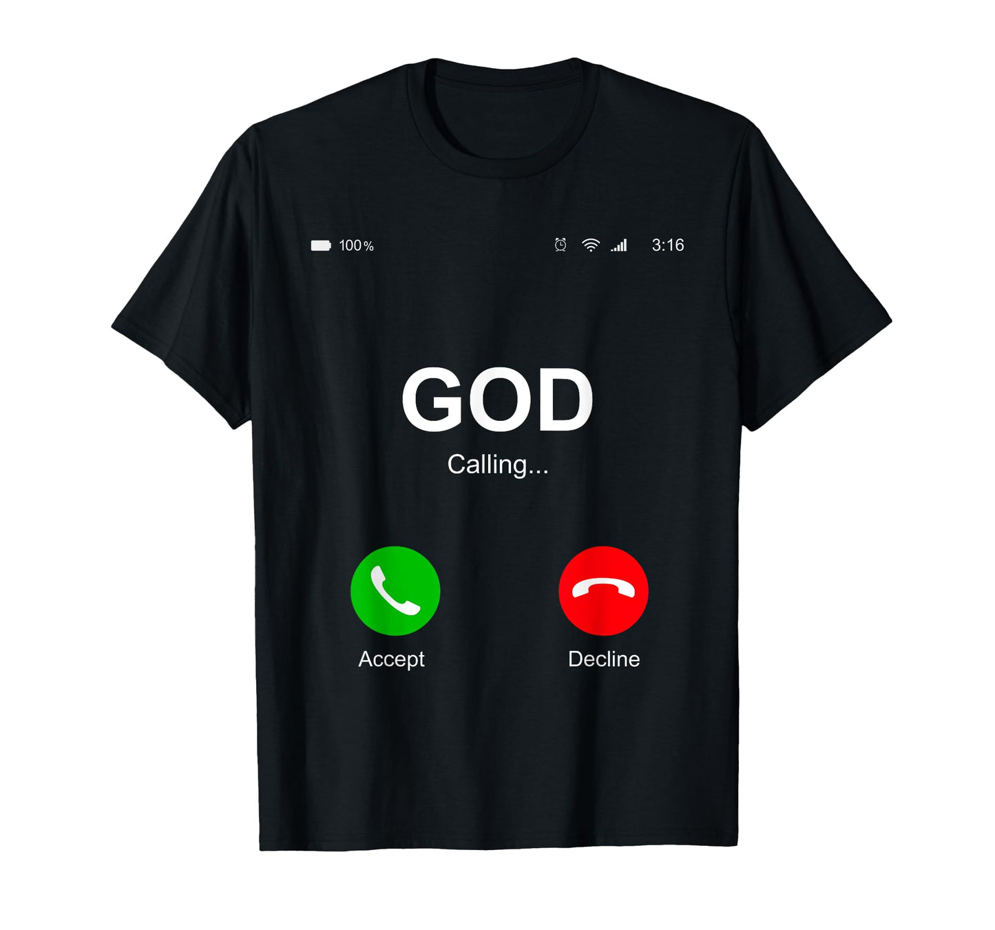 God Calling Funny God Phone Christian Church Mens Women Kids T-Shirt