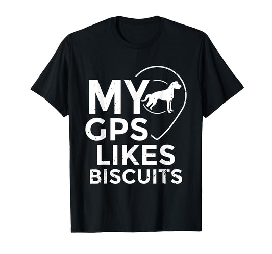 Blind Humor GPS Biscuits Blind Life Guide Dog Training T-Shirt for Men Women Girls Kids