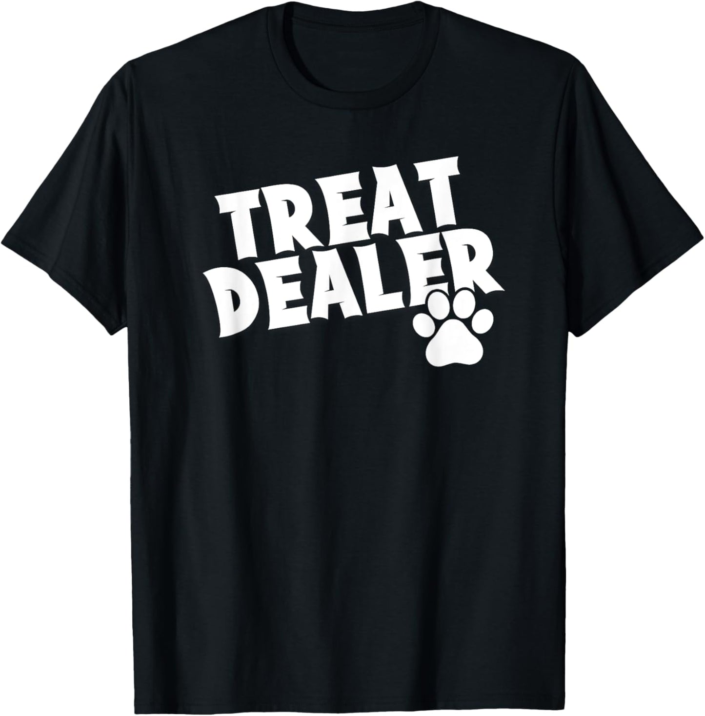 Delightfully Different World TREAT DEALER T-Shirt - Unisex-Adults & Kids - Black - Small - Short Sleeve - Classic Fit - Cotton 65%, Polyester 35%