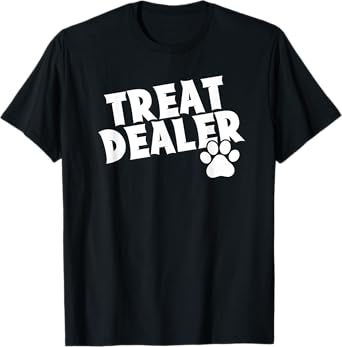Delightfully Different World TREAT DEALER T-Shirt - Unisex-Adults & Kids - Black - Small - Short Sleeve - Classic Fit - Cotton 65%, Polyester 35%