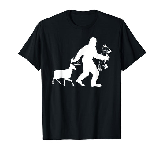 Deer Bow Hunting Bigfoot Deer Hunter Crossbow Sasquatch Cool T-Shirt