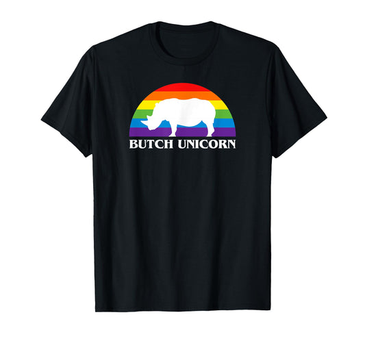 Butch Unicorn aka Rhino Funny LGBT Lesbian T Shirt T-Shirt
