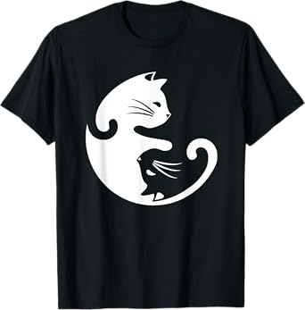 Cat Yin Yang Peace Loving Interconnected T-Shirt T-Shirt