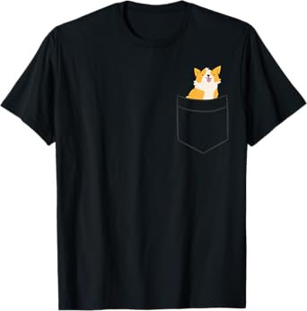 Corgi Dog In Pocket Pembroke Welsh Corgi T-Shirt for Men Women Girls Kids