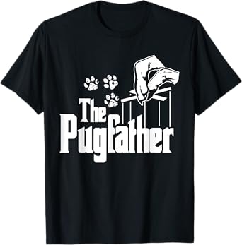 Pug-father Dog Dad Puppy Paw Print Funny Animal Fathers-Day T-Shirt
