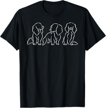 Long haired Dachshund Line Art cute Doxie Wiener Dog Women T-Shirt