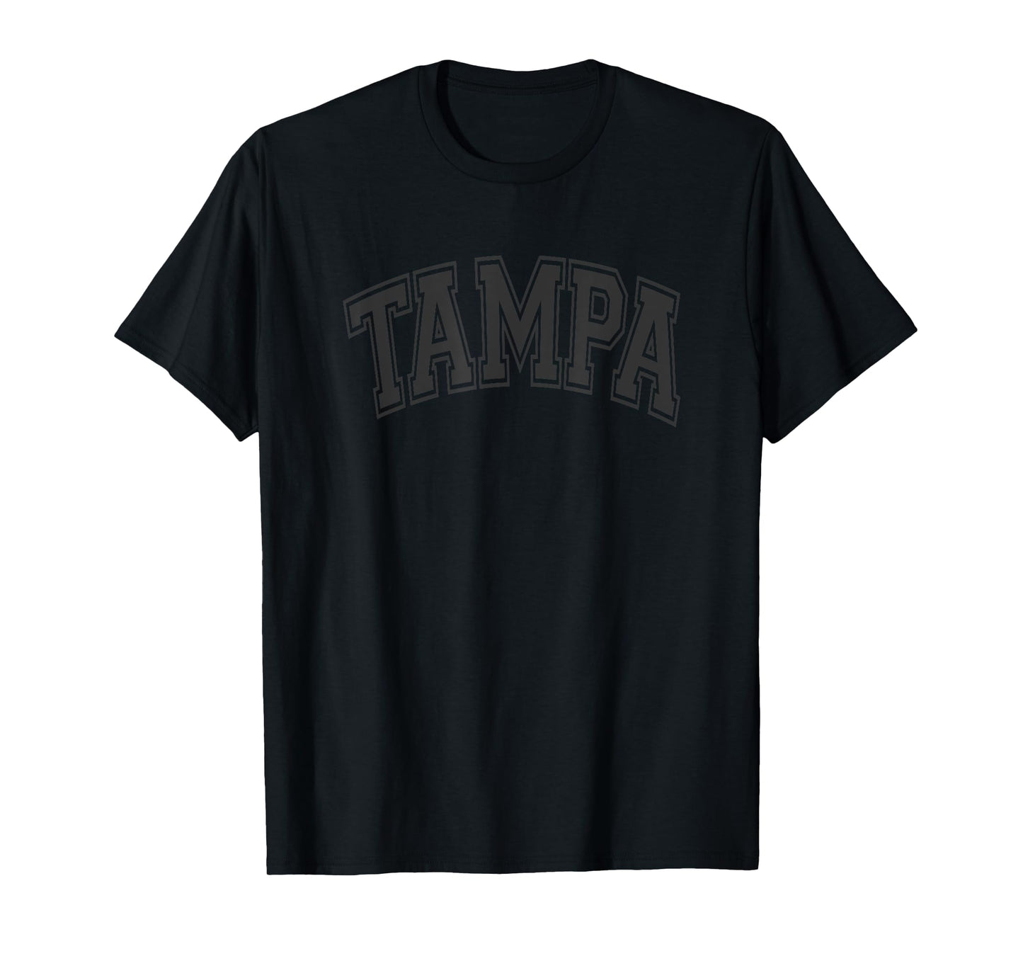 Tampa Arched Style Black Text and Outline T-Shirt