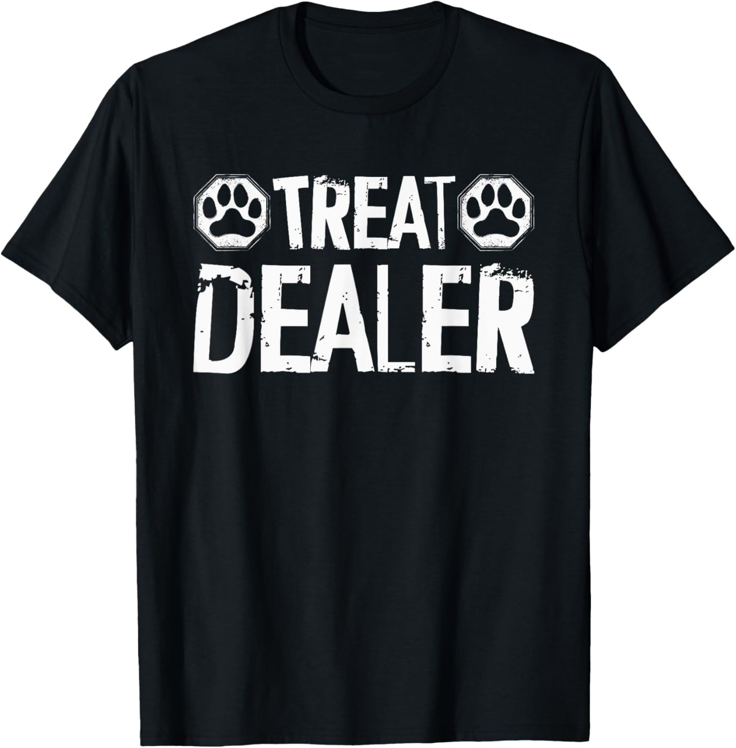 Unisex-Adults Dog Lover Animal Print T-Shirt Black Small Modern Classic Polyester 100% Imported Straight Collarless Short Sleeve T-Shirt