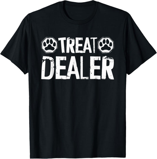 Unisex-Adults Dog Lover Animal Print T-Shirt Black Small Modern Classic Polyester 100% Imported Straight Collarless Short Sleeve T-Shirt