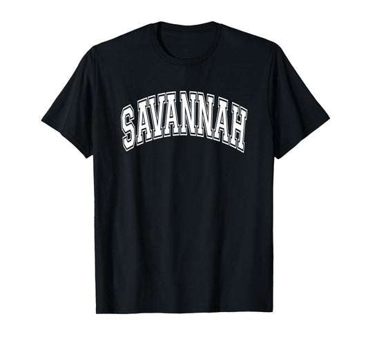 Savannah Arched White Text T-Shirt