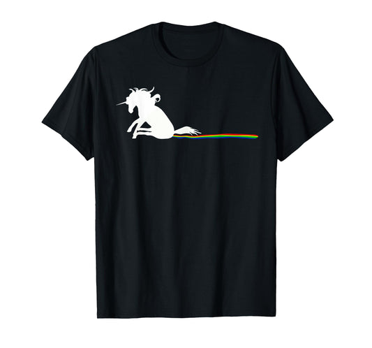 Unicorn Dragging Rainbows- Funny Adult T-Shirts Gifts T-Shirt