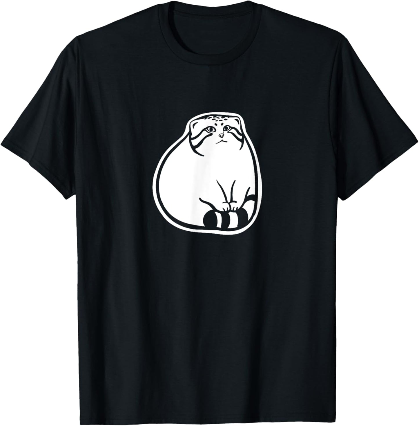 Pallas's cat paws on tail.Stylized art of a cute chonker T-Shirt
