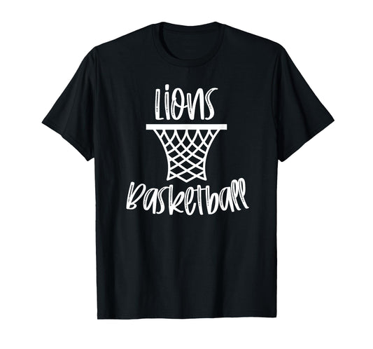 Lions Basketball Team Mascot School Spirit Game Night T-Shirt