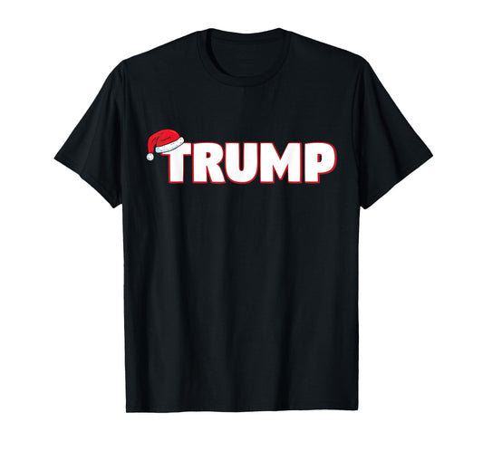 Santa Hat Trump Xmas Funny Christmas Trump T-Shirt
