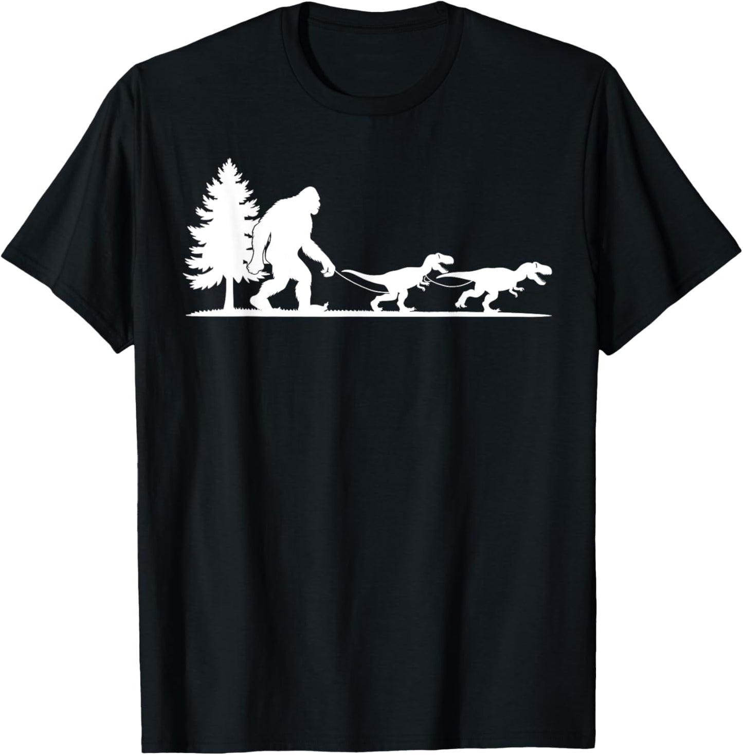 Sasquatch Walking TRex Dinosaur Funny Bigfoot Humor Gift T-Shirt